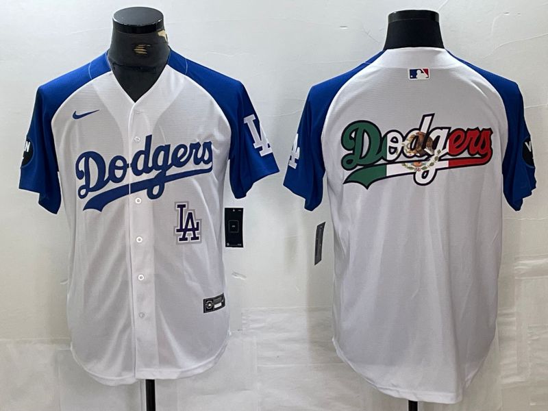 Men Los Angeles Dodgers Blank White Fashion Nike Game MLB Jersey style 12